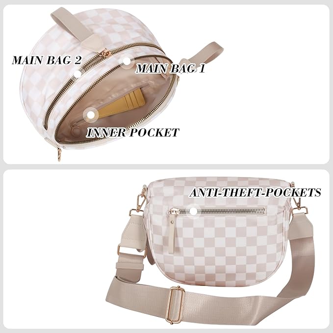Bum Bag Crossbody Bag for Women | Spacious Bum Bags | Nylon Crossbody Fanny Packs | Purse Belt Purse for Travel Running, Fashion Holiday Gifts