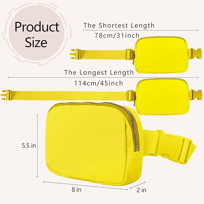 VOROLO Fanny Pack For Women And Men Crossbody Bag Belt Bag with Adjustable Strap Graduation Gifts Yellow