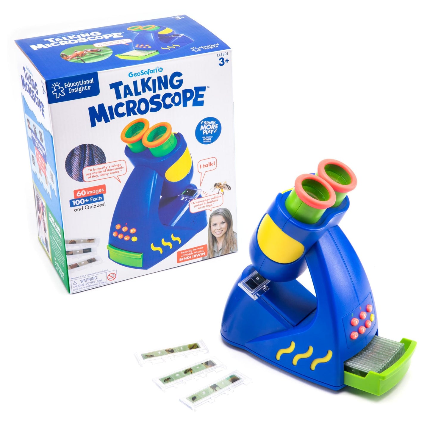 Educational Insights GeoSafari Talking Microscope - Kids Microscope Toy Featuring Bindi Irwin, Interactive STEM Toys and Science Kits for Kids 3-5, Preschool Science for Toddlers