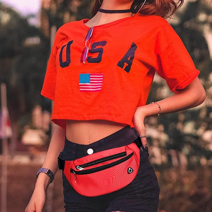 Fanny Packs for Men and Women, Waterproof Sports Waist Pack Bag for Travel Hiking Running Hands-free