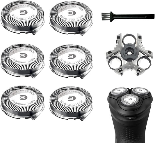 SH30 Replacement Heads Compatible with Philips Shavers Series 1000, 2000 And 3000, Replacement Blades for Norelco 3000 with 6pcs Blades And 1pcs Retaining Ring