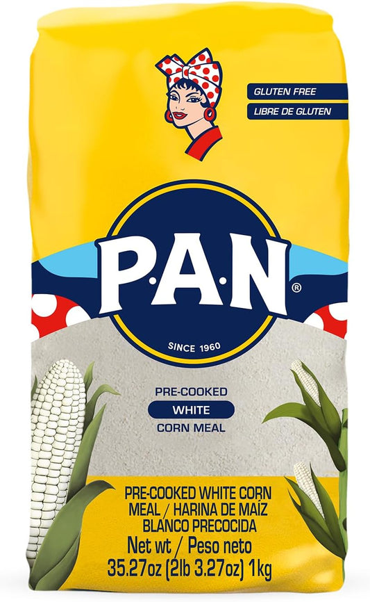 P.A.N. White Corn Meal – Pre-cooked Gluten Free and Kosher Flour for Arepas (2 lb 3.27 Oz / Pack of 1)