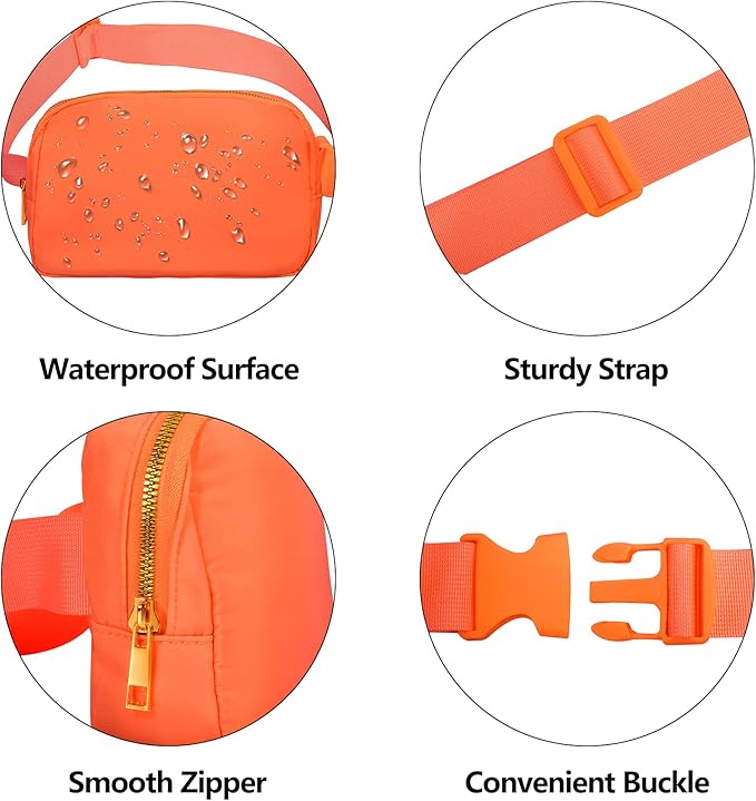 VOROLO Fanny Pack For Women And Men Crossbody Bag Belt Bag with Adjustable Strap Graduation Gifts Orange