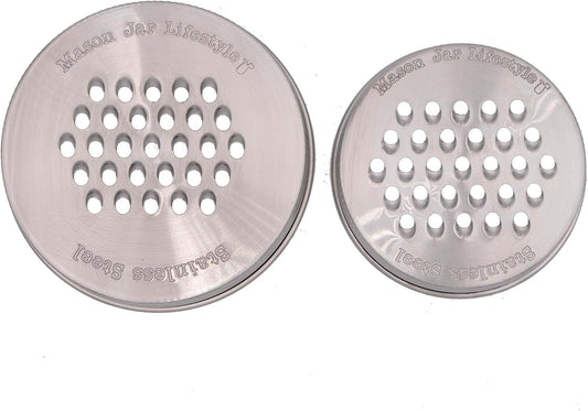 Regular and Wide Mouth Combo Pack Mason Jar Lifestyle Grater/Shredder Lids for Mason Jars