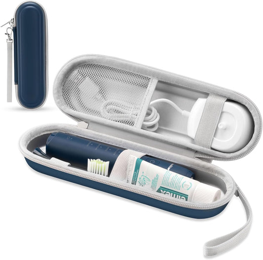 Toothbrush Travel Case for Oral B/Oral-B Pro 1000 1500 5000 7000 & Philips Sonicare 4100 1100 5300 5100 6100/iO Electric Toothbrush, Hard Protective Storage Bag (Deep blue)
