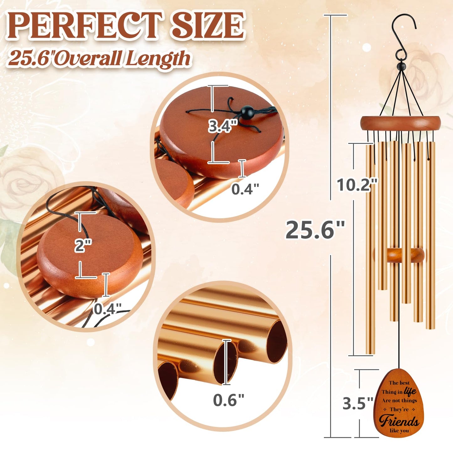 Friendship Gifts for Women, Best Friend Birthday Gifts for Women, Friends, Bestie, Soul Sister, Female, Friend Gift Wind Chimes for Birthday, Thanksgving, Christmas, BFF Friendship Gift Ideas