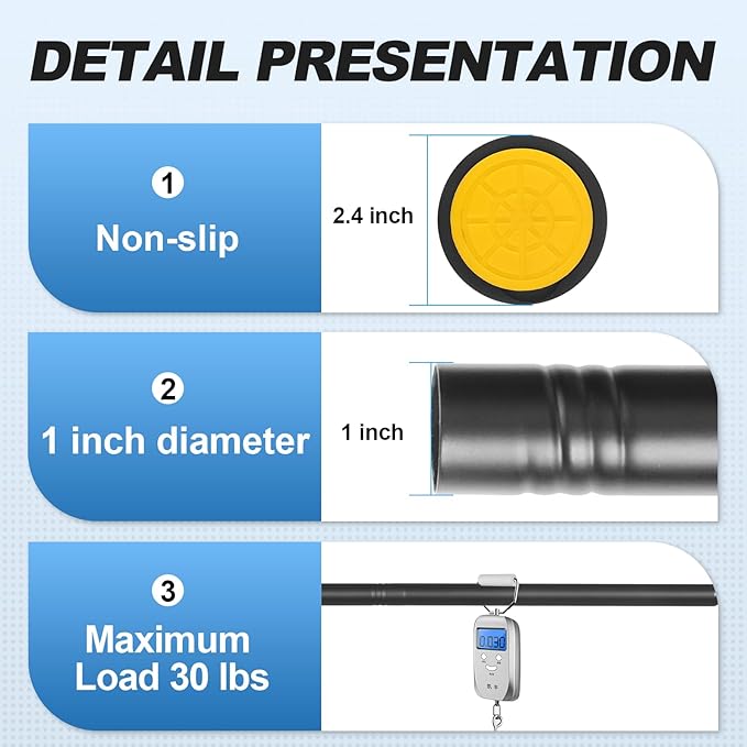 CorkLatta Black Shower Curtain Rod 31 to 104 Inch,1 Inch Diameter Adjustable Spring Tension Curtain Rod No Drilling Stainless Steel Telescoping Rod,No Rust