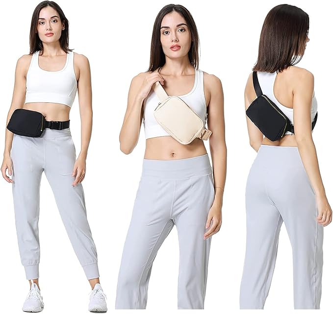 VOROLO Fanny Pack For Women And Men Crossbody Bag Belt Bag with Adjustable Strap Graduation Gifts Off white