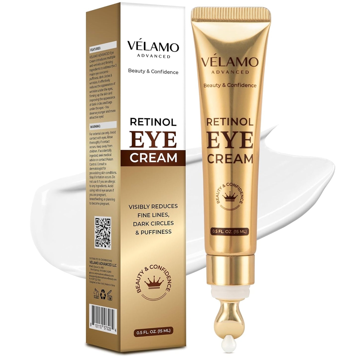 Rapid Reduction Retinol Eye Cream: Under Eye Cream Instantly Reduces Wrinkles Fine Lines Under Eye Bags Puffiness Dark Circles Crow's Feet - Rapid Face Lifting Tightening Firming 1 OZ/15G