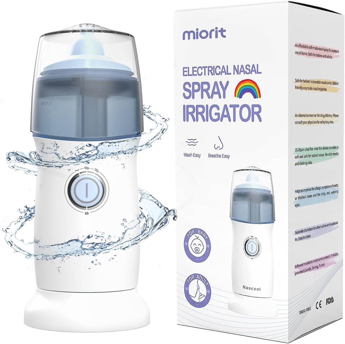 Electric Nasal Spray Irrigator ,Nasal Irrigation System for Kids with Automatic Waste Collection Function,to Relieve Runny Nosestuffiness,and Itching in The Nasal Sinuses