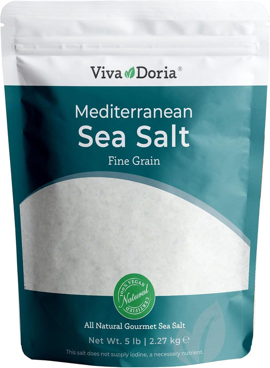 Viva Doria Mediterranean Sea Salt, Fine Grain, 5 lb