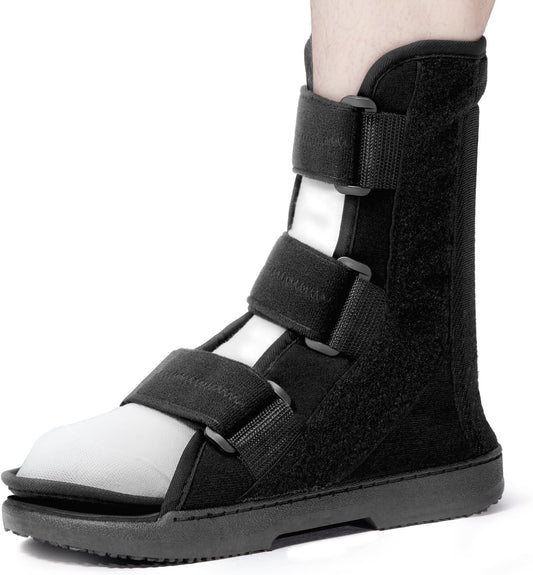 Estinko AFO Foot Drop Brace, Foot Drop Brace for Walking Drop Foot Brace Adjustable ALS, TBI, MS, Diabetes Stroke (Black, Medium)