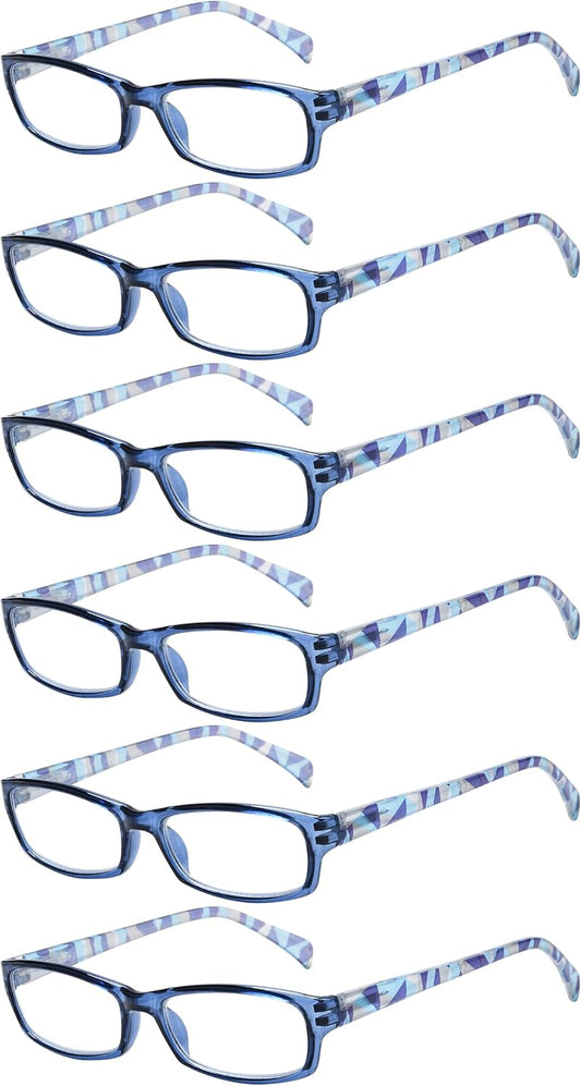 Eyekepper 6-pack Ladies Reading Glasses Stylish Women Readers - Blue +0.50
