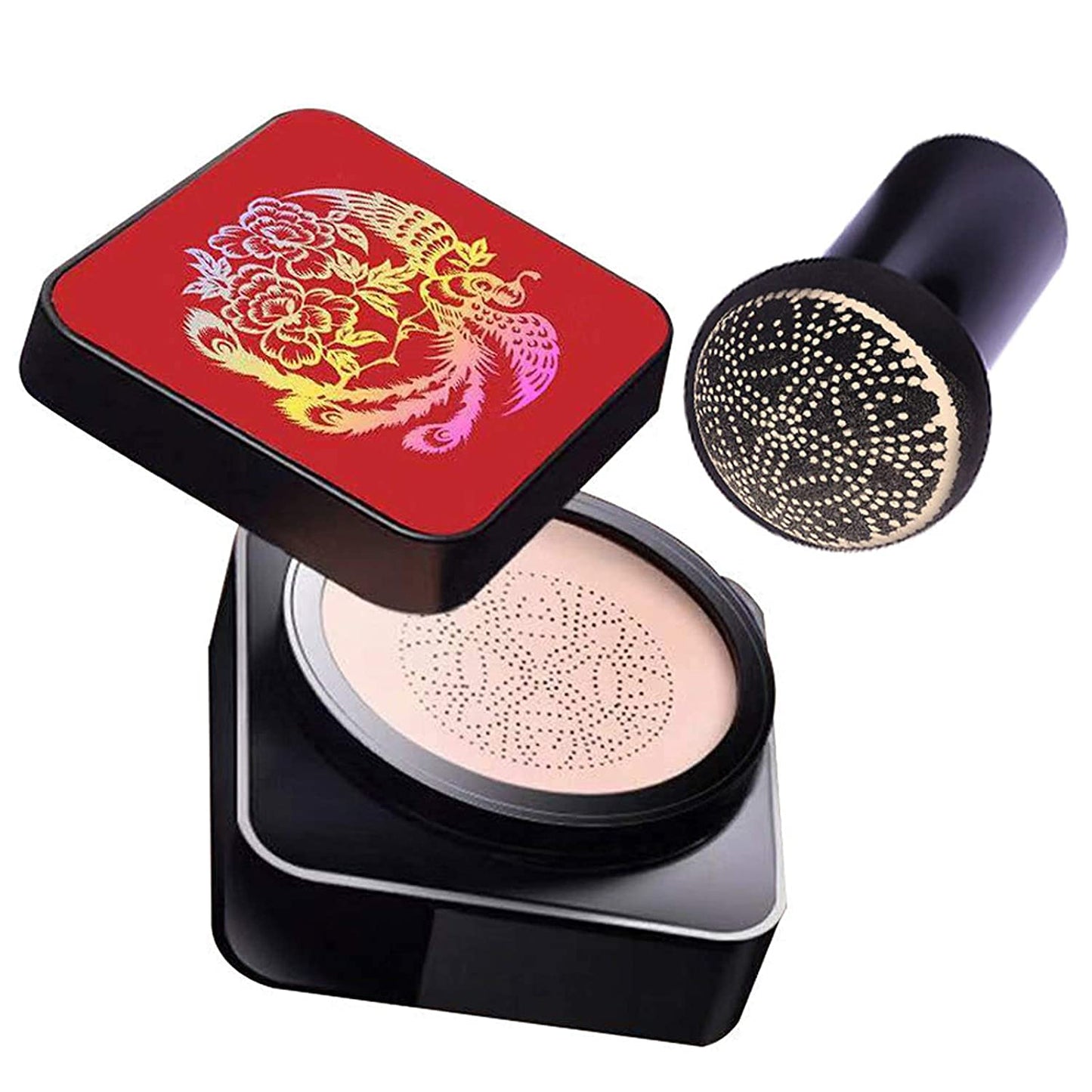 Mushroomhead Air Cushion CC Cream Flawless Foundation Natural BB Full Coverage Blemishes Long Lasting Waterproof,Multi-Function Beauty With Brush (