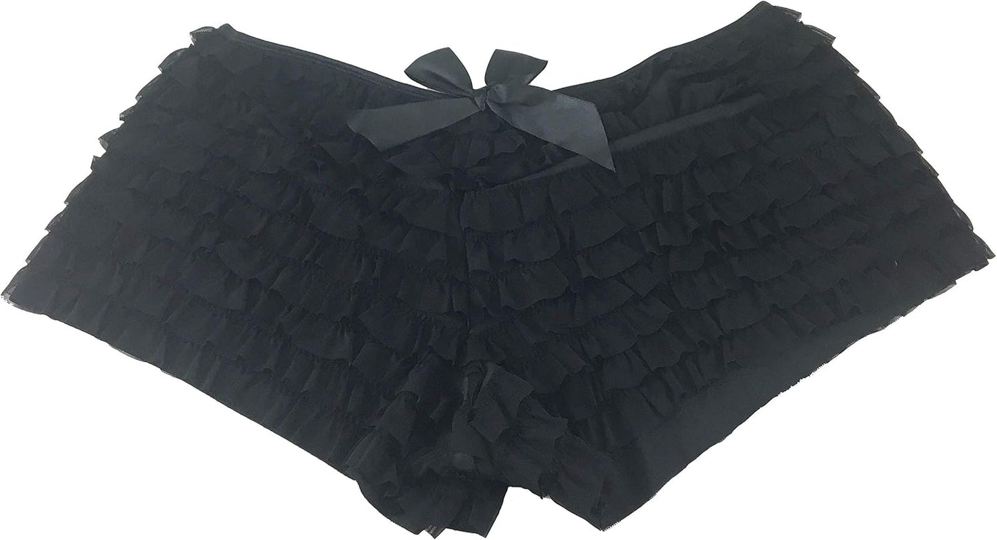 Daisy corsets Mesh Ruffle Panty w/Bow 6X Black