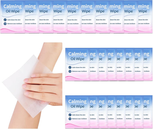 Post Wax Wipes 26PCS, After Waxing Calming Oil Wipes, Remover for the Skin Wax, After Wax Care, Wax Residue Remover for Skin For Home and Salon for Facial Body Skin Care