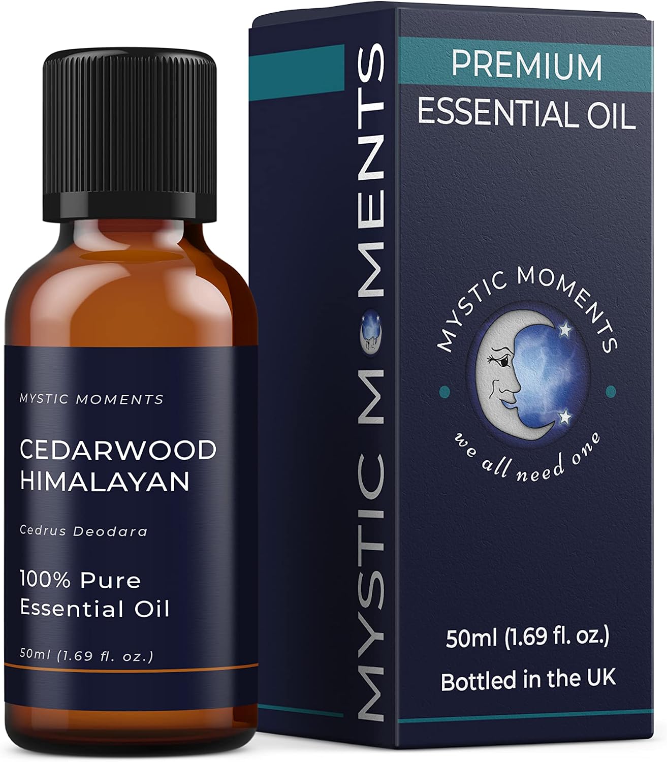 Mystic Moments | Cedarwood Himalayan Essential Oil 50ml Pure & Natural | Cedrus deodara | Deep Woody Aromatherapy & Diffuser Oil | Rich Grounding Forest Aroma