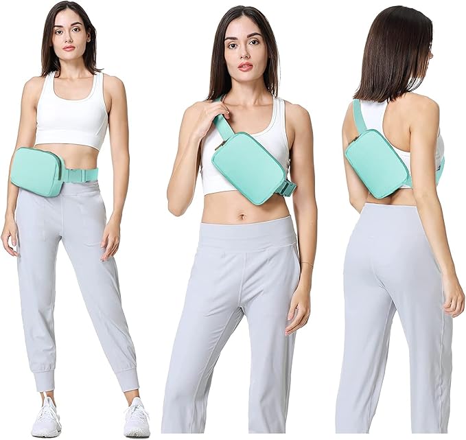 VOROLO Fanny Pack For Women And Men Crossbody Bag Belt Bag with Adjustable Strap Graduation Gifts Light Green