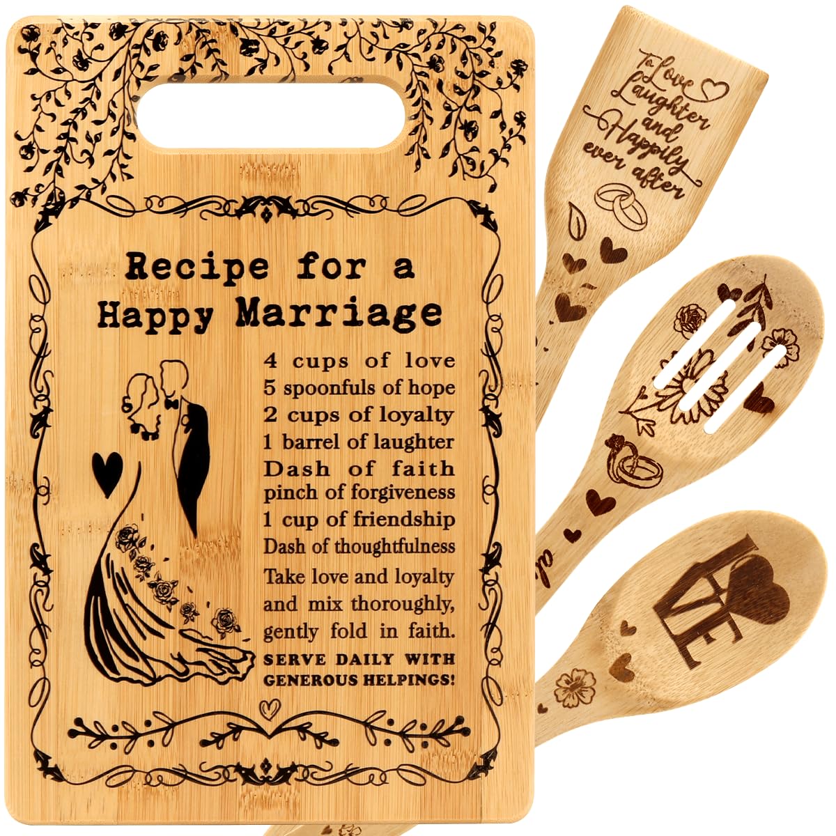 Wedding Gifts for Couples Marriage Cutting Boards Anniversary Newlywed Gift for Friend Inspiring Marriage Gifts Bridal Shower Gifts for Bride Cutting Boards for the Kitchen