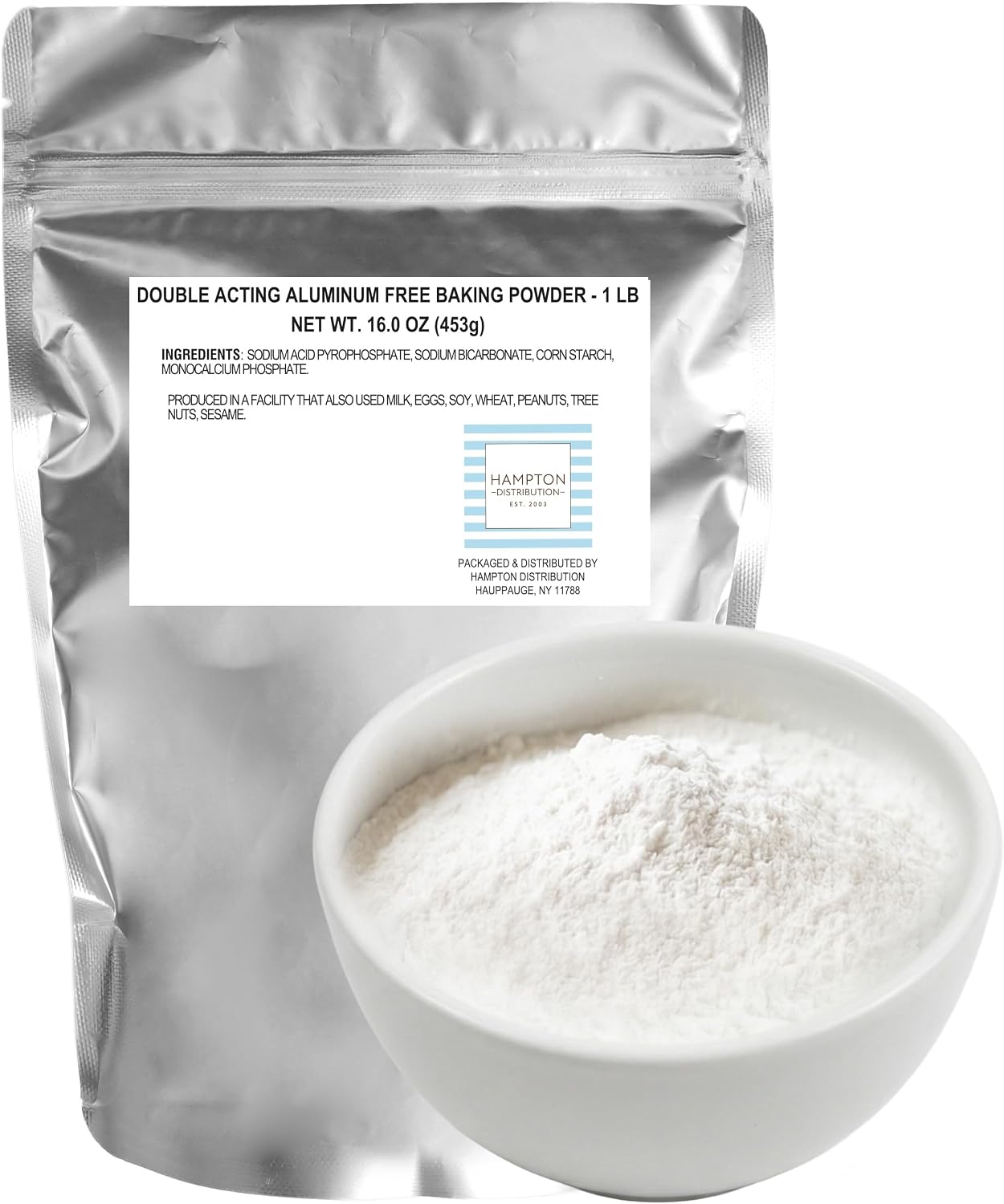 Double Acting Baking Powder Aluminum Free, 1 Pound Bag, Aluminum Free Baking Powder, Hampton Distribution