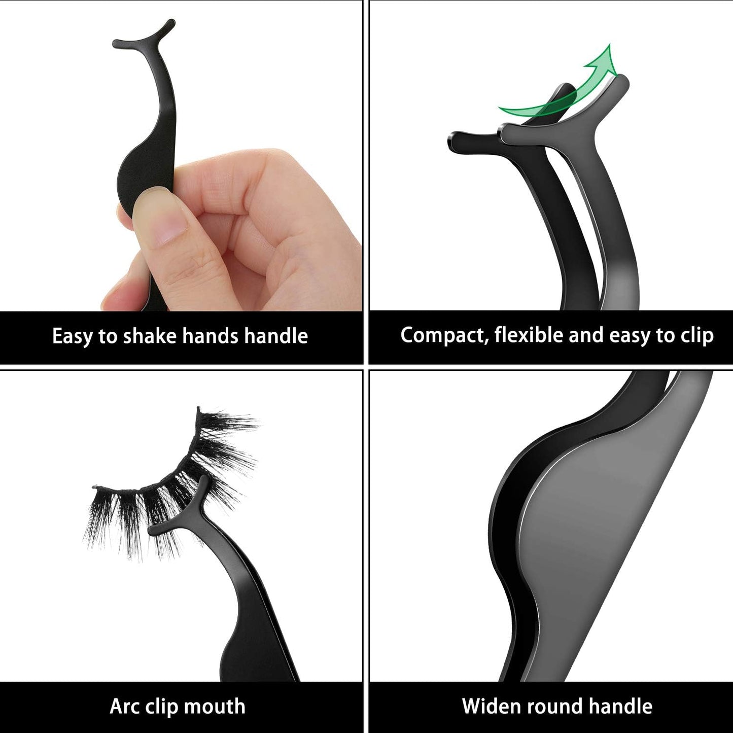 24 Pieces False Eyelashes Applicator Tool Stainless Steel Eyelash Extension Tweezers Remover Clip Tweezers Nipper Eyelash Auxiliary Clip for Women Makeup Application and Removal