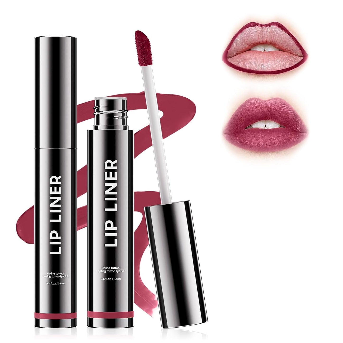 Lip Stain Peel Off - Waterproof Comfortable Vivid Color Peel Lip Liner Non-Stick Cup, Lip Tattoo Peel Off for Beauty & Charming Lip Makeup with All-Day | Vegan and Cruelty Free (#05 Mauve)