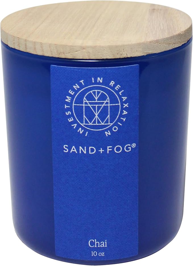 Sand + Fog Scented Candle - Chai â Additional Scents and Sizes â 100% Cotton Lead-Free Wick - Luxury Air Freshening Jar Candles - Perfect Home Decor â 10oz