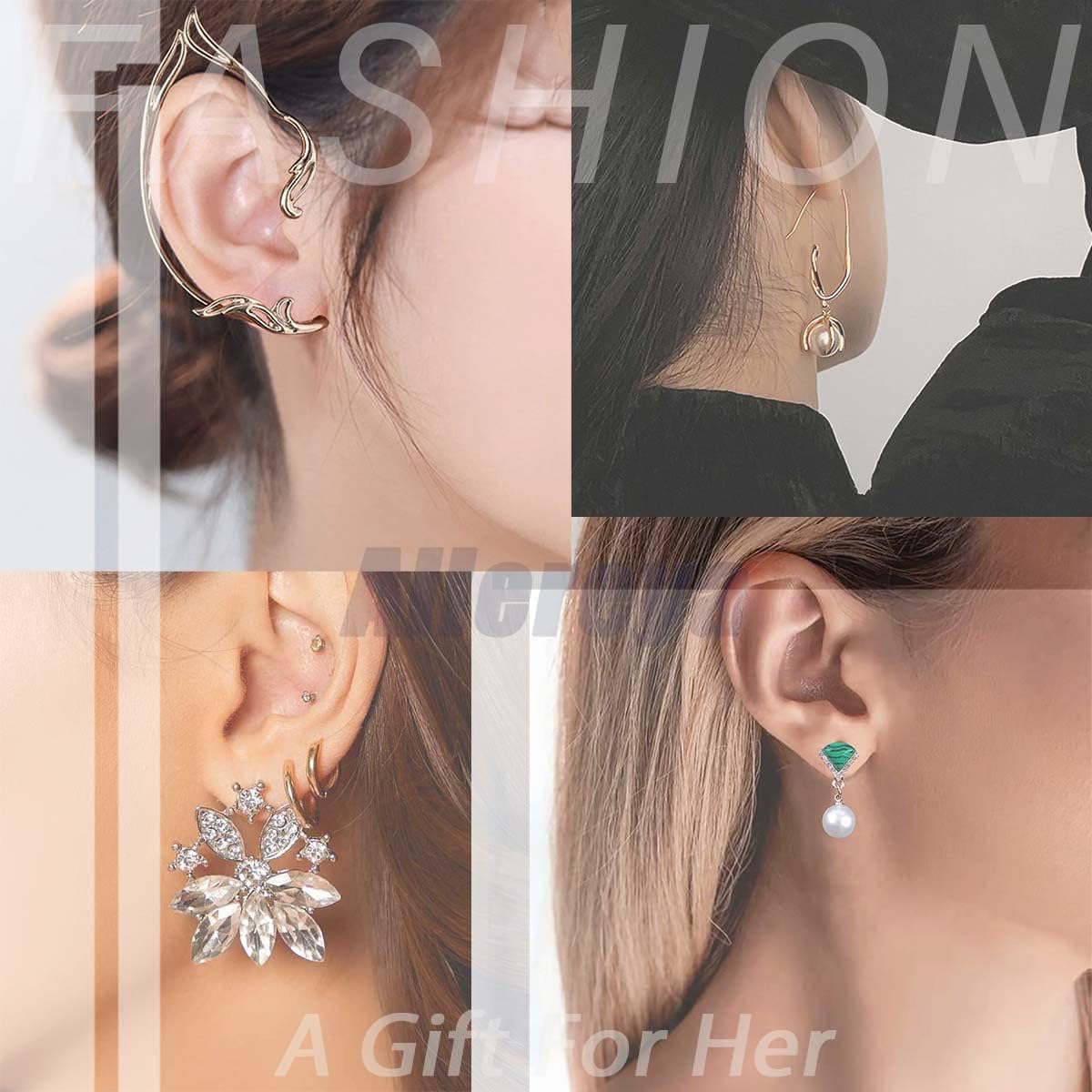 Vintage Rhinestone Pearl Drop Earrings Crystal Flower Dangle Earrings Silver Pearl Earring Cz Flower Hook Earrings Jewelry for Women