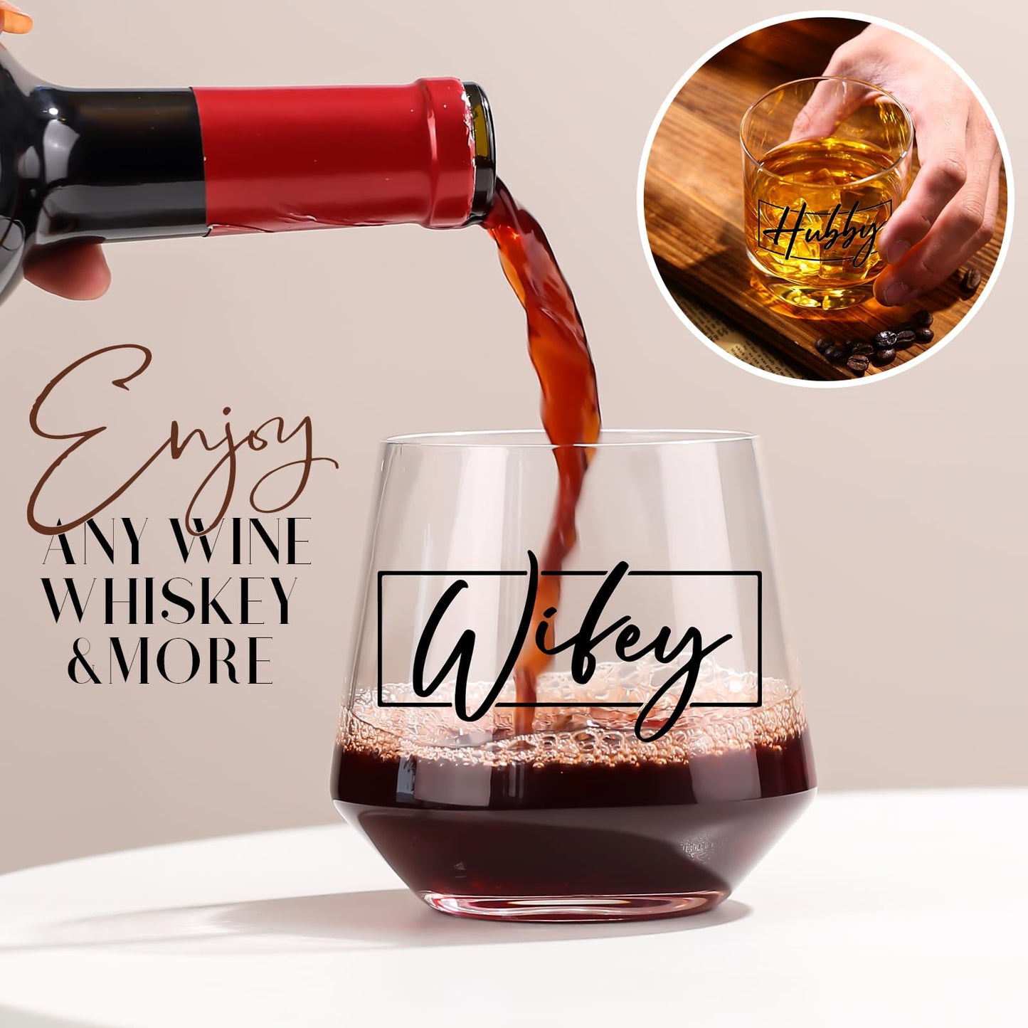 CLUSIVC Couple Gifts for Wedding Engagement, Mr and Mrs Gift, Bridal Shower gifts, Cool Couples Gifts Wishes for Couples Newlywed Mr and Mrs Him and Her