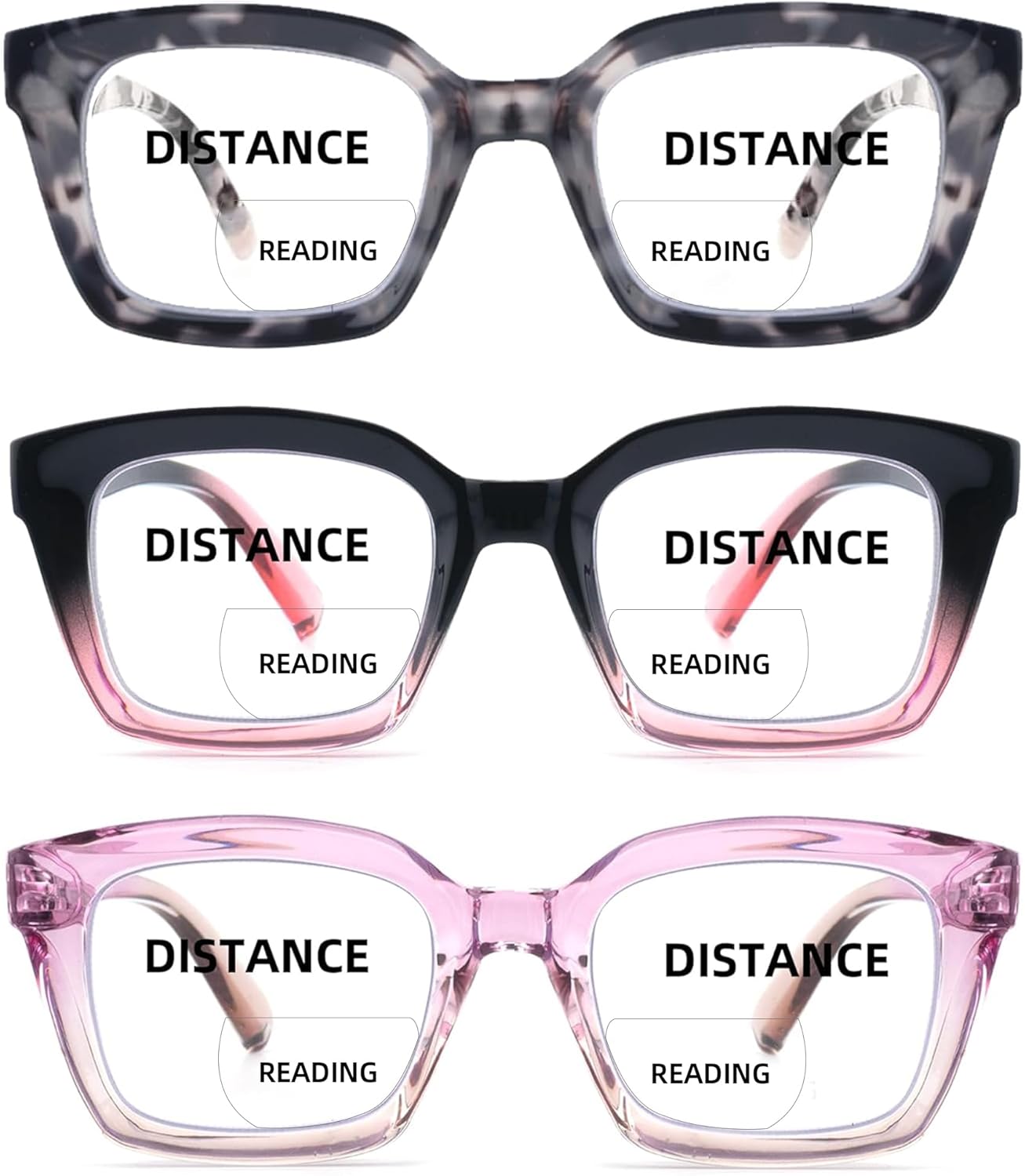 HIYANJN Bifocal Reading Glasses For Women Men Blue Light Computer Readers Clear Top Transition Ladies Eyewear 2.75