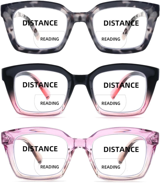 HIYANJN Bifocal Reading Glasses For Women Men Blue Light Computer Readers Clear Top Transition Ladies Eyewear 2.75