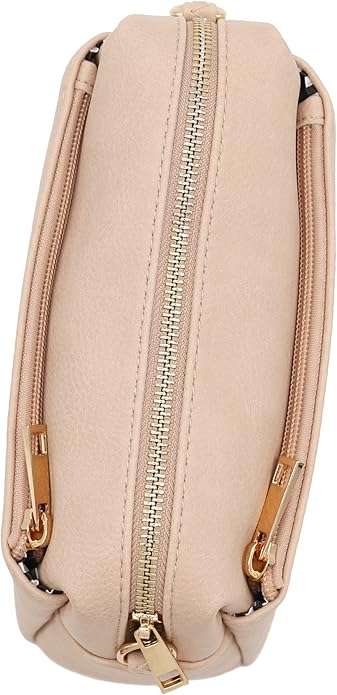 FashionPuzzle Triple Zip Small Crossbody Bag