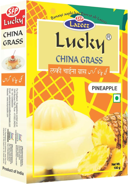 LUCKY CHINA GRASS (PINEAPPLE Flavor 100 gm)[Pack of 5]