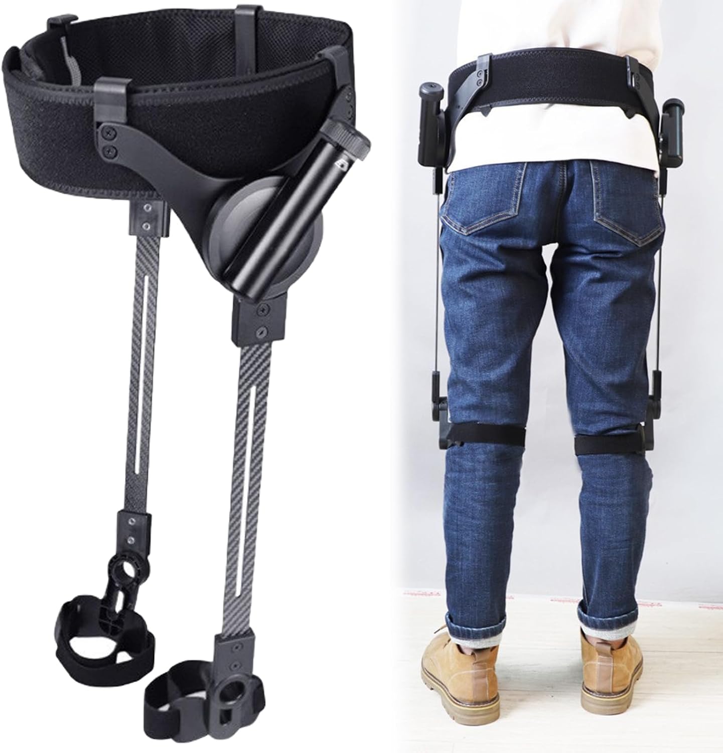 Power Walking Aid for Seniors Adults, Adjustable Lower Limb Assistance Mobility Aid with Leg Lifting, Ergonomic Lightweight Stand Up Support for Daily Activities & Enhanced Stability Both Legs L