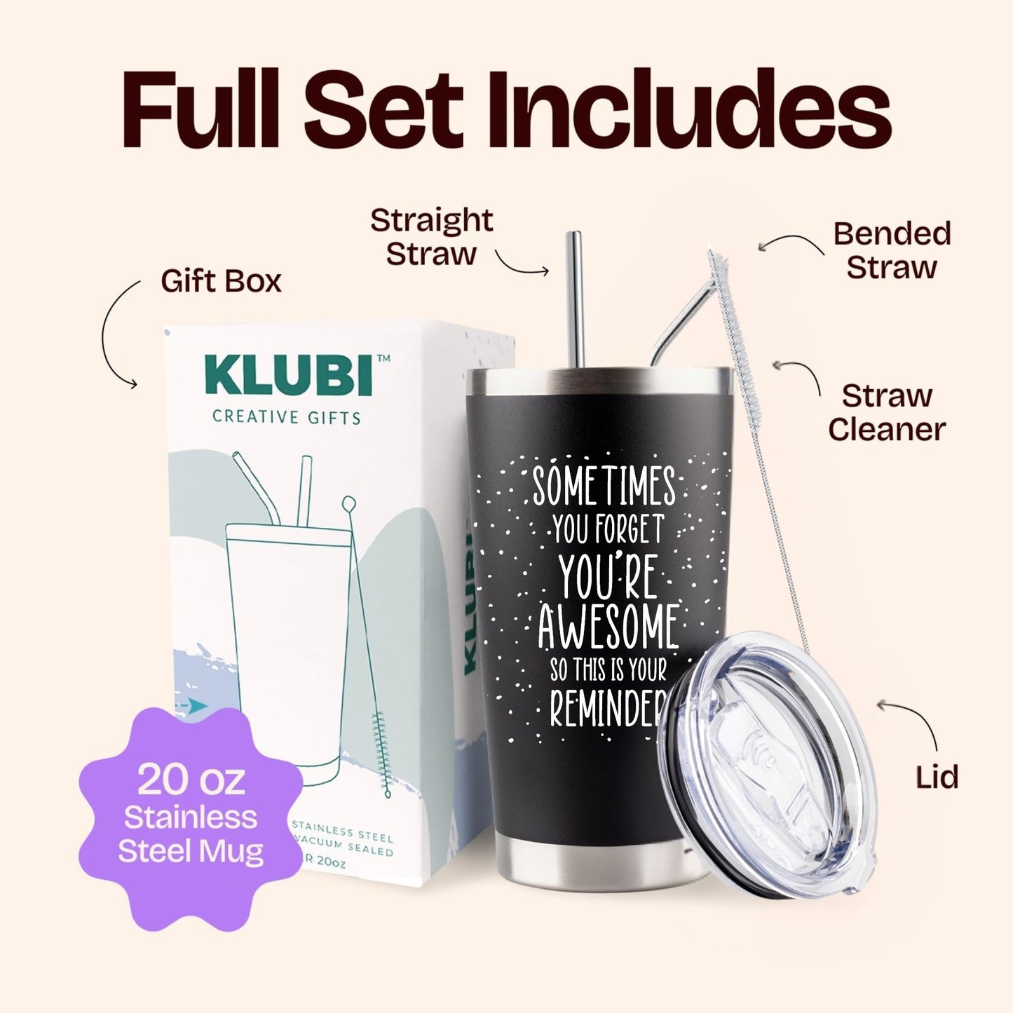 Dad Gifts for Fathers Day Cup - Sometimes You Forget Your Awesome Gifts Black 20oz Motivational Coffee Tumbler Birthday Gift for Dad, Husband, Boyfriend Inspirational Mugs for Men Who Want Nothing
