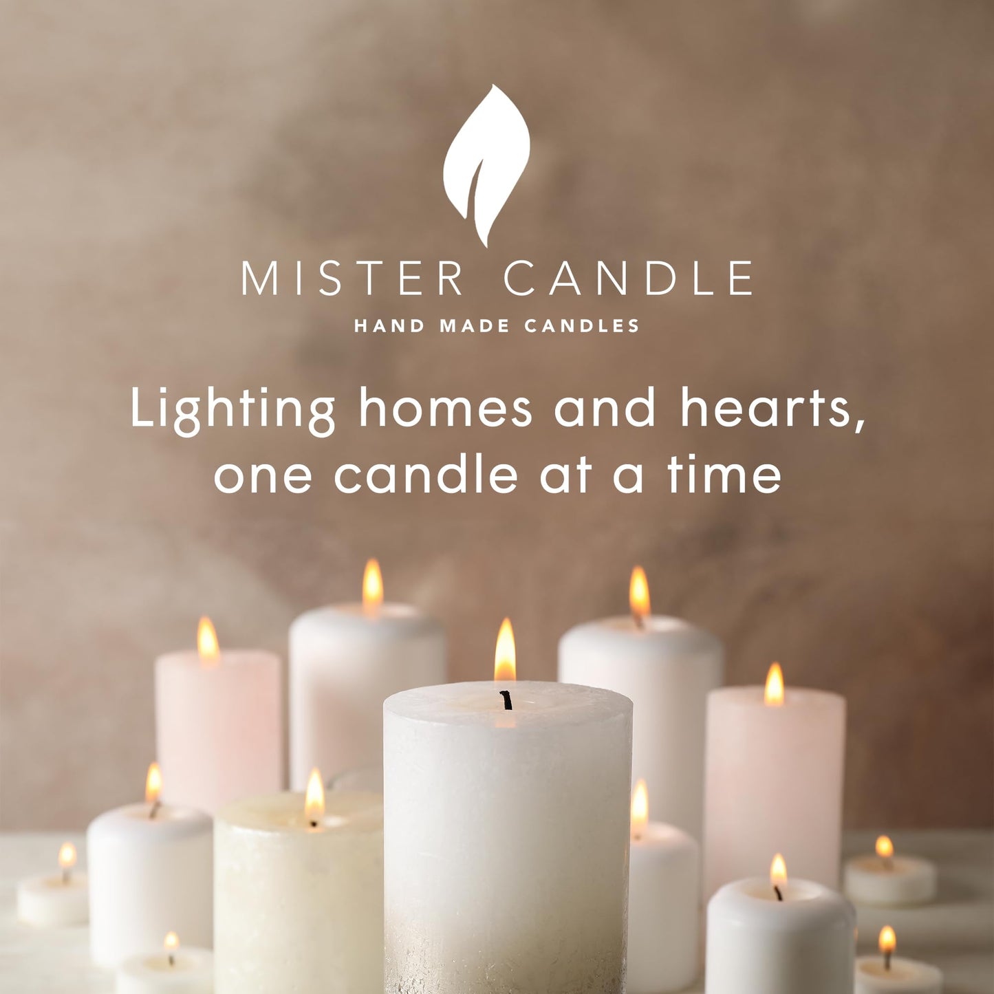 Mister Candle Dripless Vanilla Scented Ivory Pillar Candles Set of 3, Hand Made Vanilla Pillar Candles with Essential Oils for Home Decor, Premium Wax, 80 Hr Burn Time (3x6 inch)