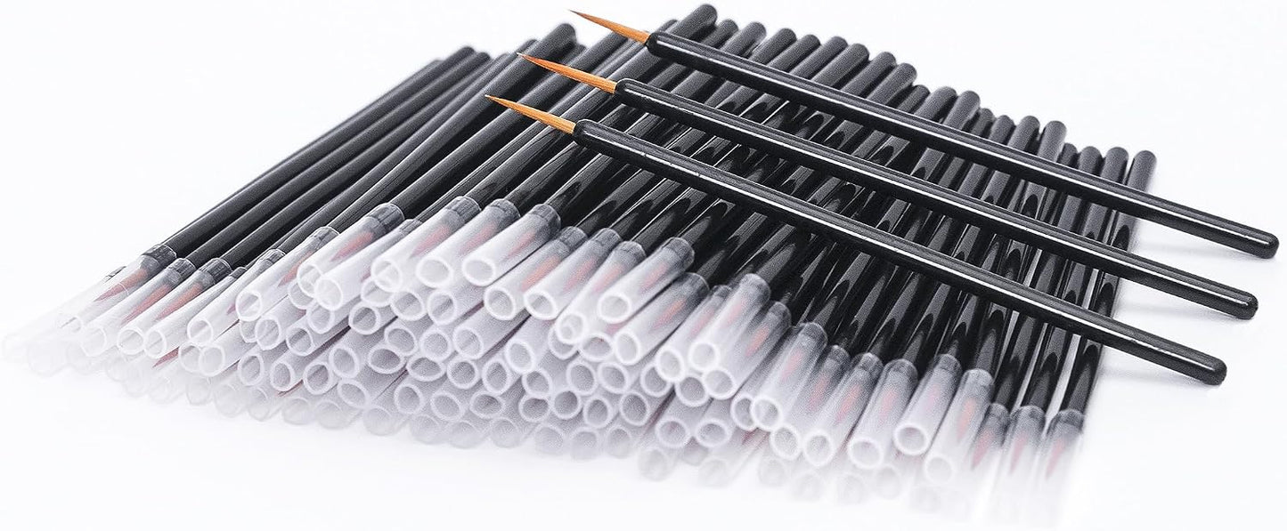 i-Laesh 100 Disposable Eyeliner Brushes Applicators - Ultra-Fine Tip - Lip & Eye Lash Makeup Tool, Easy to Use, Soft, Beginner-Friendly