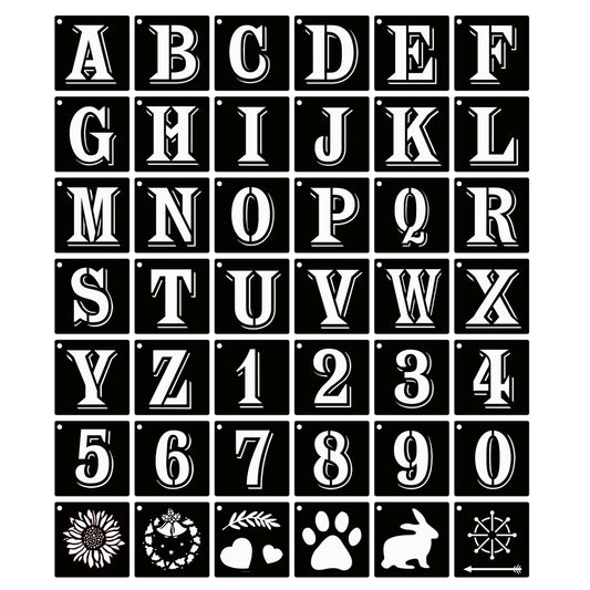 ASMPIO 8 Inch Letter Stencils Symbol Numbers Craft Stencils, 42 Pcs Reusable Plastic Alphabet Templates for Painting on Wood, Wall, Fabric, Rock, Glass, Signage, DIY Art Projects (8 Inch)