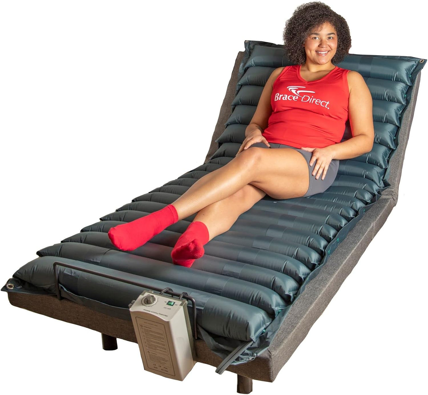 Therahab 4.5” Alternating Pressure Air Mattress with Electric Pump - Low Air Loss - Stage 2 Pressure Sores, Ulcers, Bed Sores, Hospital Bed Mattress Topper