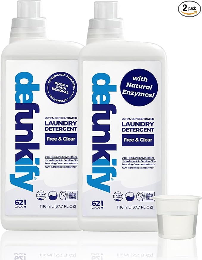 Laundry Detergent, 124 Load. Unscented Liquid Laundry Detergent Washing Soap for Sensitive Skin. ProvenSafeâ¢ Fabric Stripper Cleaning Supply w/Odor & Stain Remover for Activewear & All Fabrics