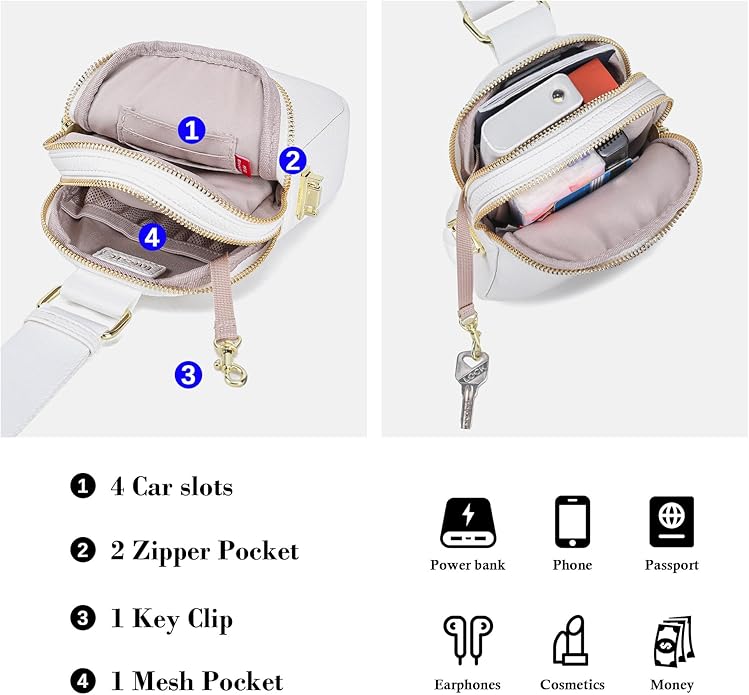 INICAT Small Sling Bag for Women Everyday & Travel Crossbody Bags Lightweight Cross Body Purses Vegan Leather