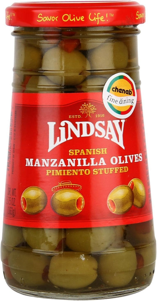 Lindsay Spanish Manzanilla Olives, Pimiento Stuffed 5.75 Oz (Pack of 3)