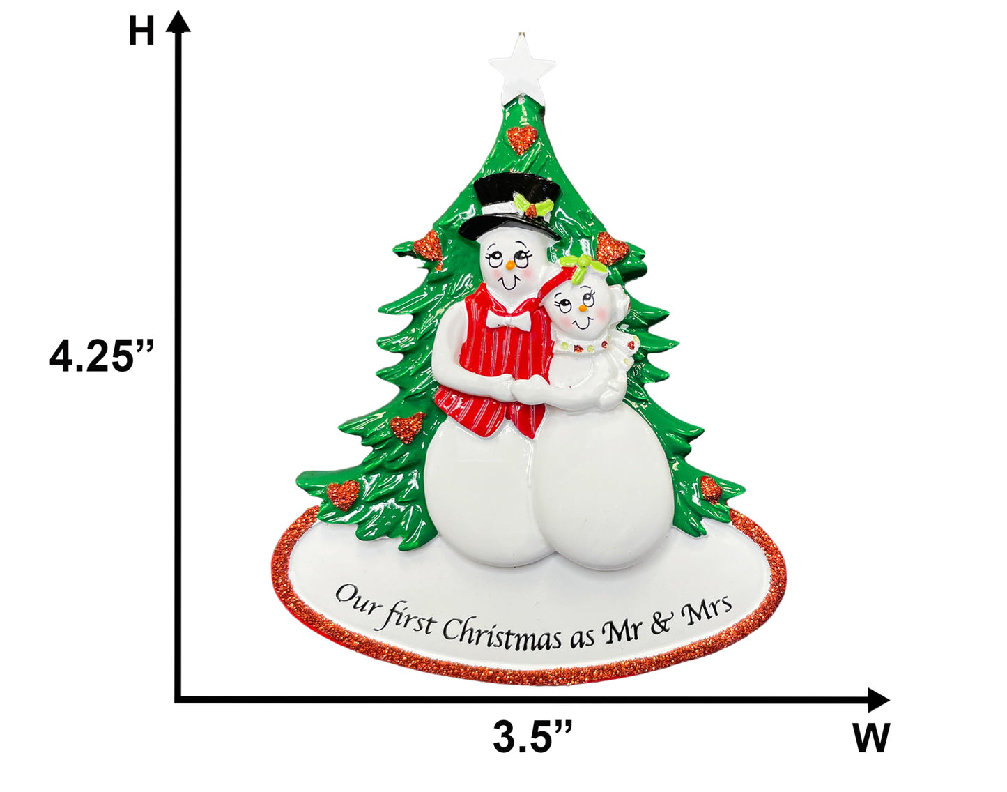 Personalized Our First Christmas as Mr & Mrs Ornament 2025 | Custom Newlywed Snowman Couple for Xmas Tree | 1st Year Married Wedding Marriage Gift