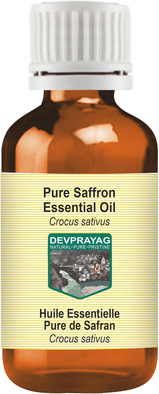 Pure Saffron Essential Oil (Crocus sativus) Steam Distilled 5ml (0.16 oz)
