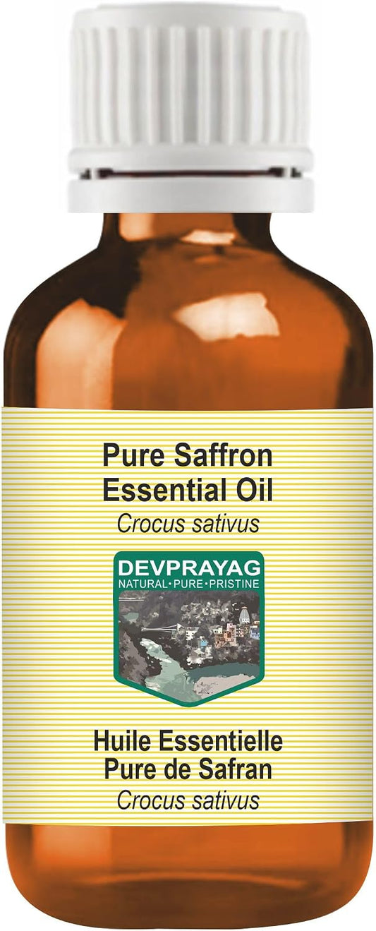 Pure Saffron Essential Oil (Crocus sativus) Steam Distilled 5ml (0.16 oz)