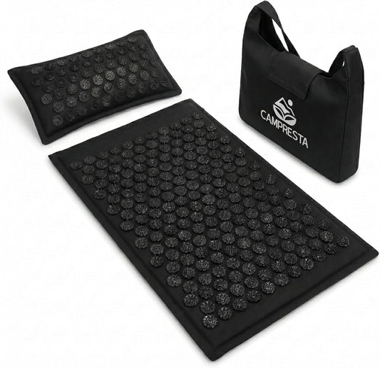 Acupressure Mat and Pillow Set, Mat with HIPS Spikes for Back/Neck Pain Relief, Sciatic, Headache, Stress and Muscle Relaxation