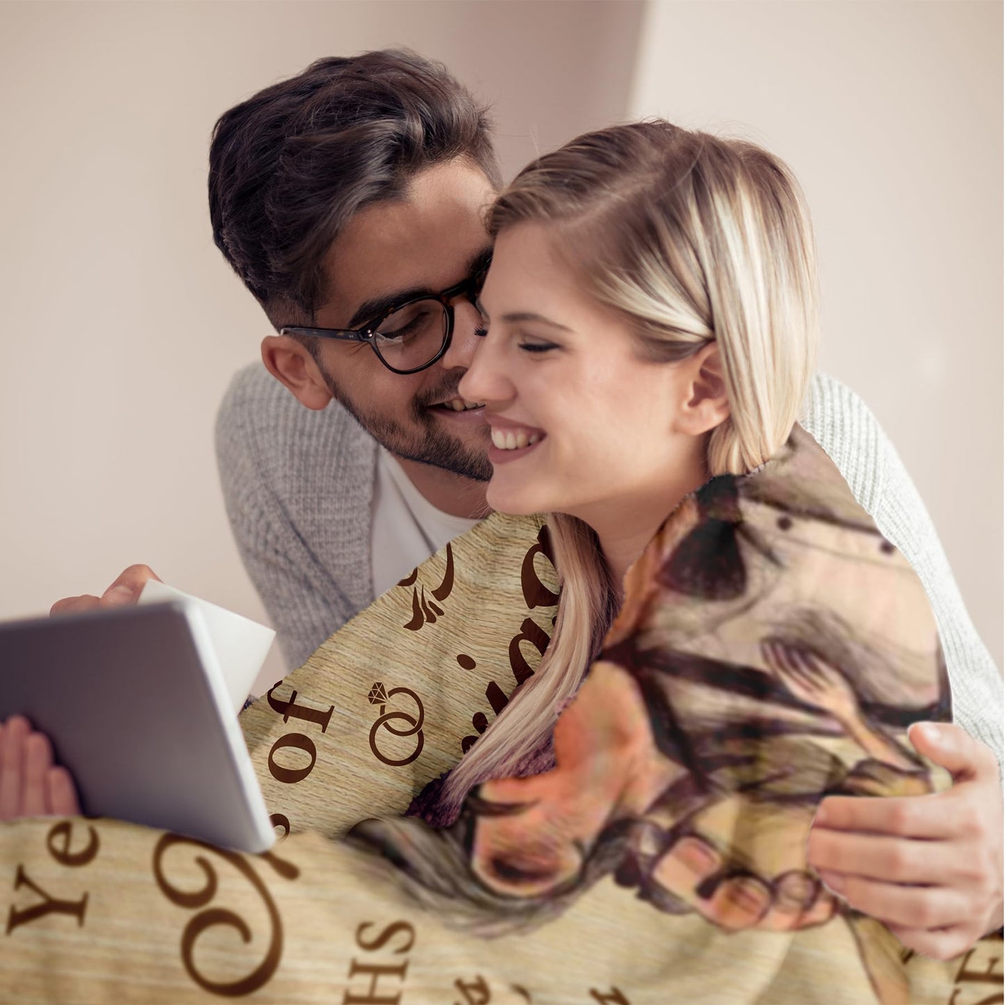 Neuturs 10 Year Anniversary Wedding Gifts for Him Her Wife Couple, 10th Anniversary Tin Gifts for Him, Blanket Gifts for 10th Anniversary,10 Years Anniversary Decorations Blanket 60"X 50"
