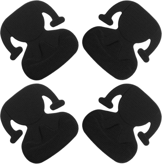 4pcs No Glue Heel Grips Anti-Friction Pads for High Heels Non-Slip Comfort Inserts Black Thin Design Prevent Blisters Protect Shoes for Women