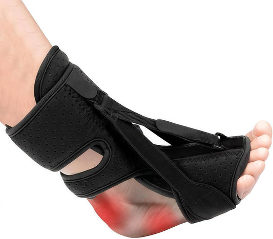 Plantar Fasciitis Night Splint - Upgrade Therapeutic Support Brace for Plantar Fasciitis, Foot Drop & Achilles Tendonitis, Fits Men & Women(1PC,Black)