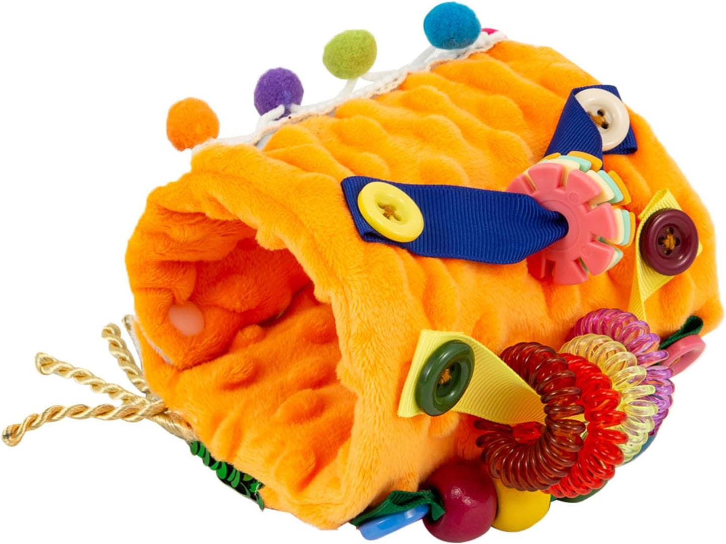 Fidget Blanket for Adult with Dementia Sensory Toys for Alzheimer Patients Anxiety Relief Autistic Dementia Sensory Arm Pillow Fidget Wrist Cuff Dementia Activities for Seniors (Orange)